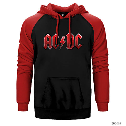AC DC Distort Çift Renk Reglan Kol Sweatshirt / Hoodie