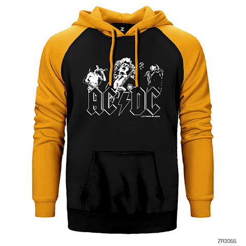 AC DC Let There Be Rock Çift Renk Reglan Kol Sweatshirt / Hoodie