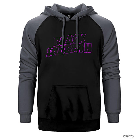 Black Sabbath Outline Çift Renk Reglan Kol Sweatshirt / Hoodie