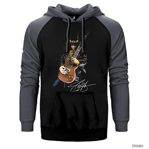 Guns N Roses Slash Solo Çift Renk Reglan Kol Sweatshirt / Hoodie