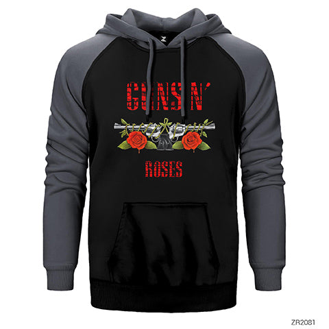 Guns N Roses The Red Wall Çift Renk Reglan Kol Sweatshirt / Hoodie