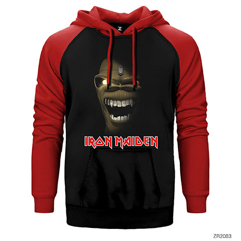 Iron Maiden Eddie Çift Renk Reglan Kol Sweatshirt / Hoodie