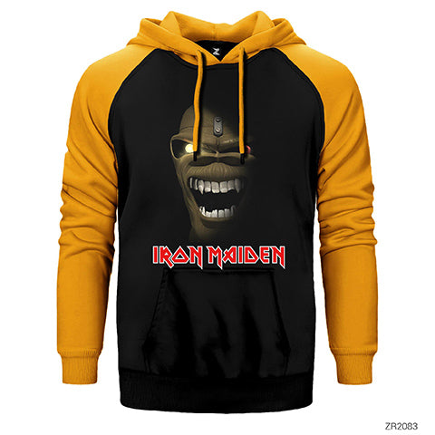 Iron Maiden Eddie Çift Renk Reglan Kol Sweatshirt / Hoodie