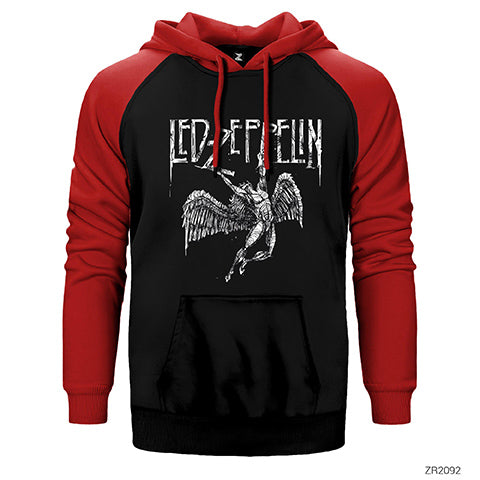 Led Zeppelin Failing Angel Çift Renk Reglan Kol Sweatshirt / Hoodie