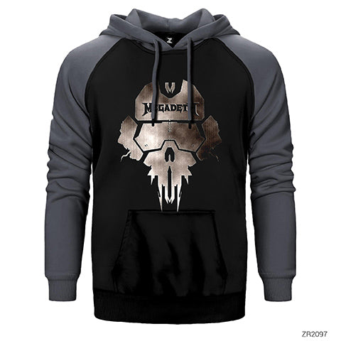 Megadeth Steel Skull Çift Renk Reglan Kol Sweatshirt / Hoodie