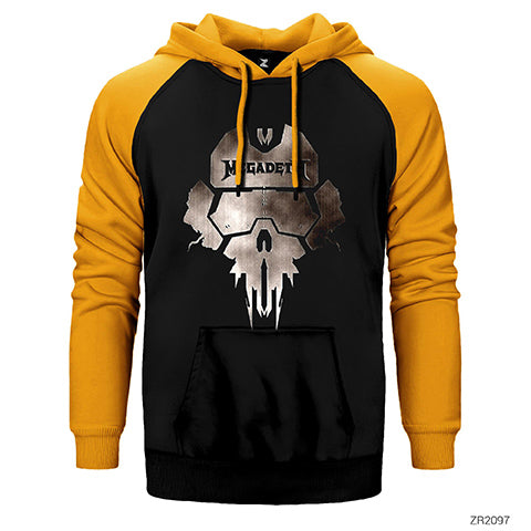 Megadeth Steel Skull Çift Renk Reglan Kol Sweatshirt / Hoodie