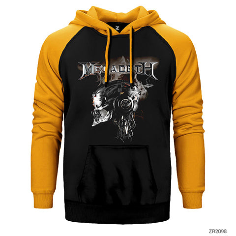 Megadeth Vic Rattlehead Çift Renk Reglan Kol Sweatshirt / Hoodie