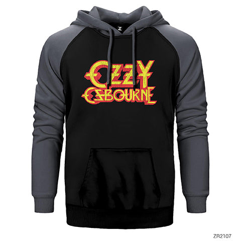 Ozzy Osbourne Prince of Darkness Çift Renk Reglan Kol Sweatshirt / Hoodie