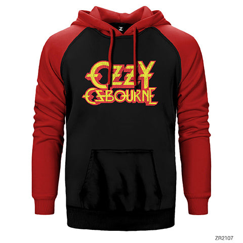 Ozzy Osbourne Prince of Darkness Çift Renk Reglan Kol Sweatshirt / Hoodie