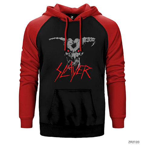 Slayer Demon Çift Renk Reglan Kol Sweatshirt / Hoodie