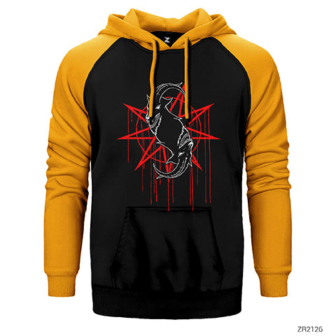Slipknot Goat From Hell Çift Renk Reglan Kol Sweatshirt / Hoodie