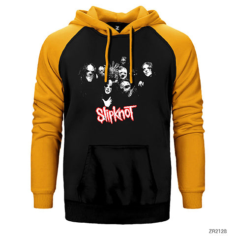 Slipknot Hallowen Çift Renk Reglan Kol Sweatshirt / Hoodie