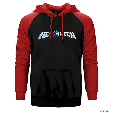 Helloween Logo Crazy Pumpkin Çift Renk Reglan Kol Sweatshirt / Hoodie