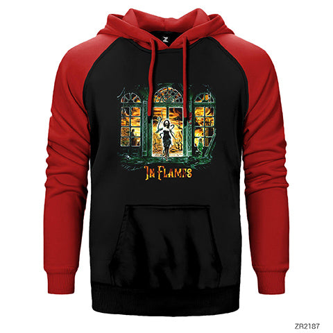 In Flames Witch Woman Çift Renk Reglan Kol Sweatshirt / Hoodie