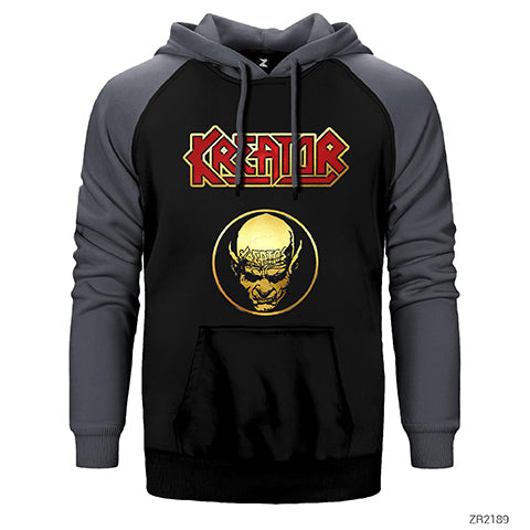 Kreator Face Çift Renk Reglan Kol Sweatshirt / Hoodie