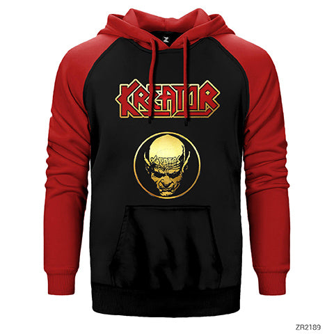 Kreator Face Çift Renk Reglan Kol Sweatshirt / Hoodie