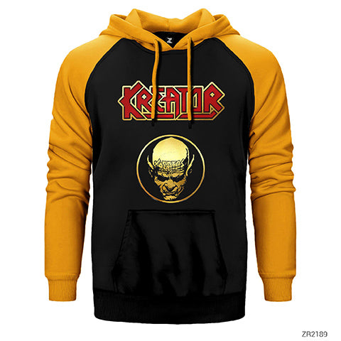 Kreator Face Çift Renk Reglan Kol Sweatshirt / Hoodie