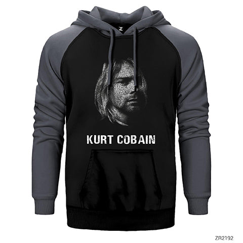 Kurt Cobain Lyrics Çift Renk Reglan Kol Sweatshirt / Hoodie