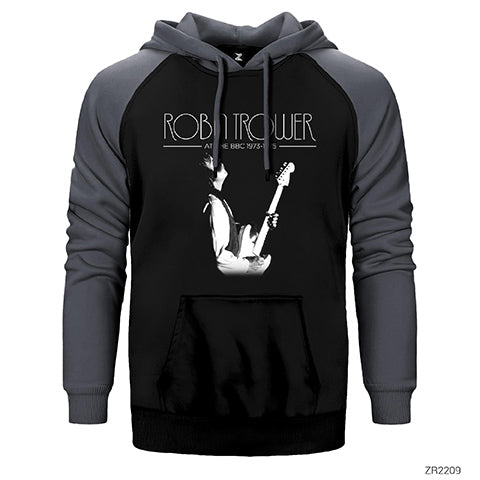Robin Trower at The BBC Çift Renk Reglan Kol Sweatshirt / Hoodie