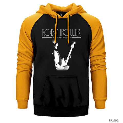 Robin Trower at The BBC Çift Renk Reglan Kol Sweatshirt / Hoodie