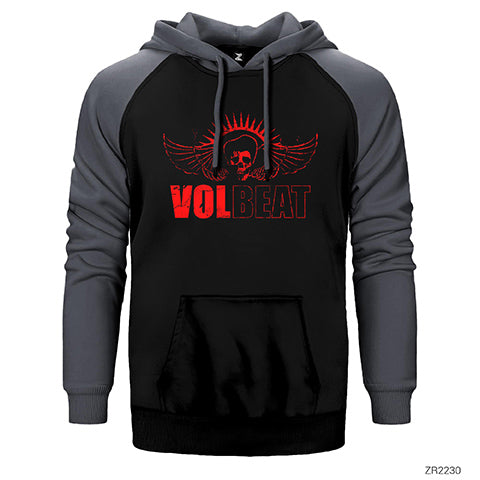 Volbeat Logo Çift Renk Reglan Kol Sweatshirt / Hoodie