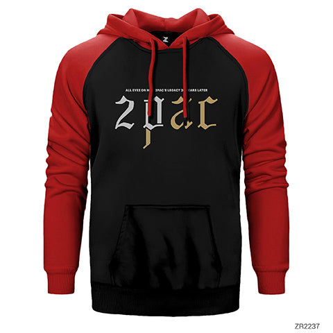 Tupac Shakur Logo 2 Çift Renk Reglan Kol Sweatshirt / Hoodie