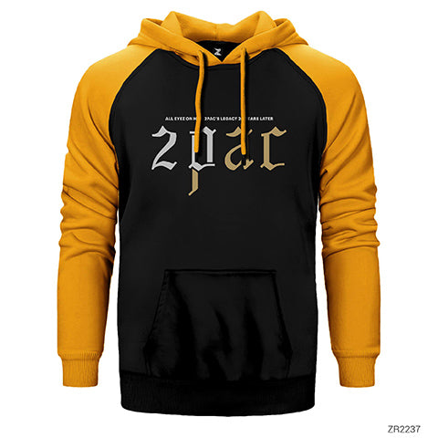 Tupac Shakur Logo 2 Çift Renk Reglan Kol Sweatshirt / Hoodie