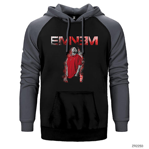 Eminem Bloodnes Çift Renk Reglan Kol Sweatshirt / Hoodie