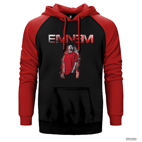 Eminem Bloodnes Çift Renk Reglan Kol Sweatshirt / Hoodie