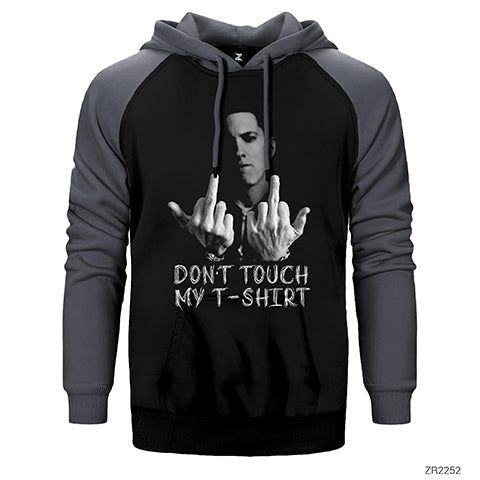 Eminem Don't Touch My T-Shirt Çift Renk Reglan Kol Sweatshirt / Hoodie