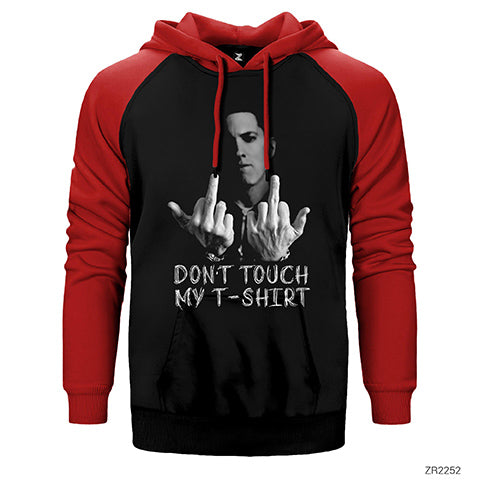 Eminem Don't Touch My T-Shirt Çift Renk Reglan Kol Sweatshirt / Hoodie
