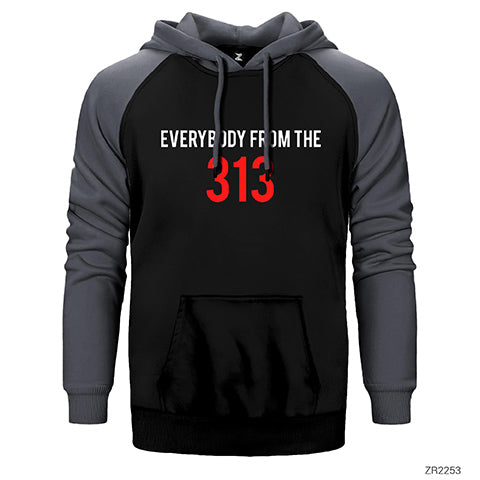 Eminem Everybody From the 313 Çift Renk Reglan Kol Sweatshirt / Hoodie
