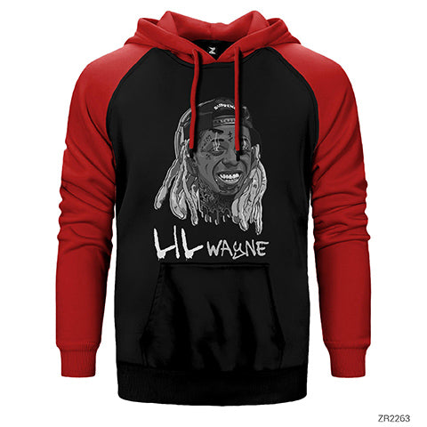 Lil Wayne Çift Renk Reglan Kol Sweatshirt / Hoodie