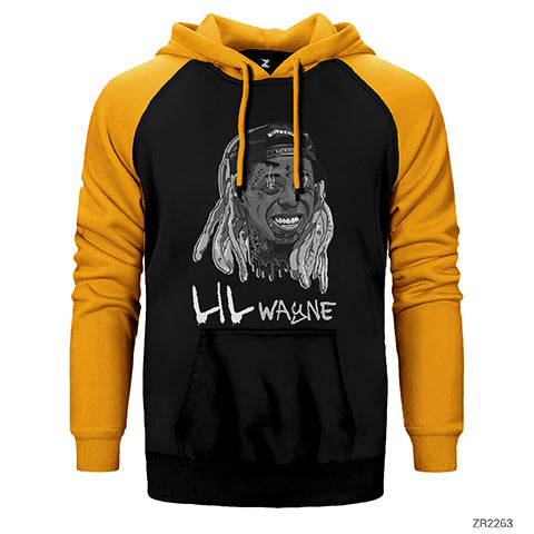 Lil Wayne Çift Renk Reglan Kol Sweatshirt / Hoodie