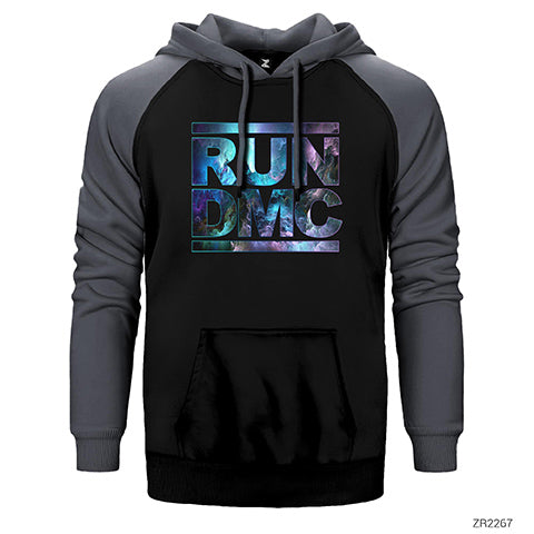 Run Dmc Logo Çift Renk Reglan Kol Sweatshirt / Hoodie