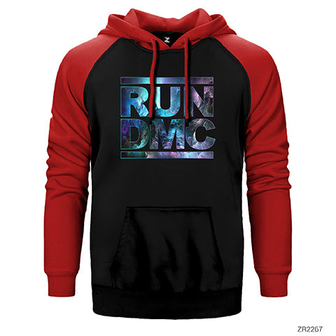 Run Dmc Logo Çift Renk Reglan Kol Sweatshirt / Hoodie