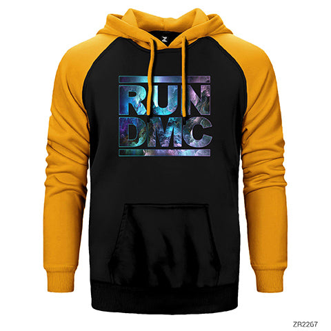 Run Dmc Logo Çift Renk Reglan Kol Sweatshirt / Hoodie
