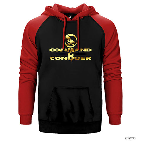 Command Conquer Logo Çift Renk Reglan Kol Sweatshirt / Hoodie