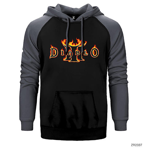 Diablo 3 Firing Çift Renk Reglan Kol Sweatshirt / Hoodie