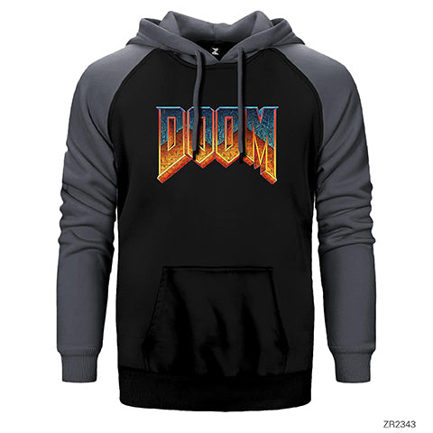 Doom Vintage Çift Renk Reglan Kol Sweatshirt / Hoodie