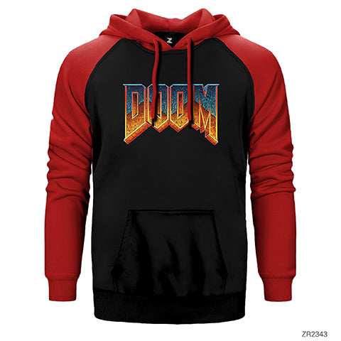 Doom Vintage Çift Renk Reglan Kol Sweatshirt / Hoodie