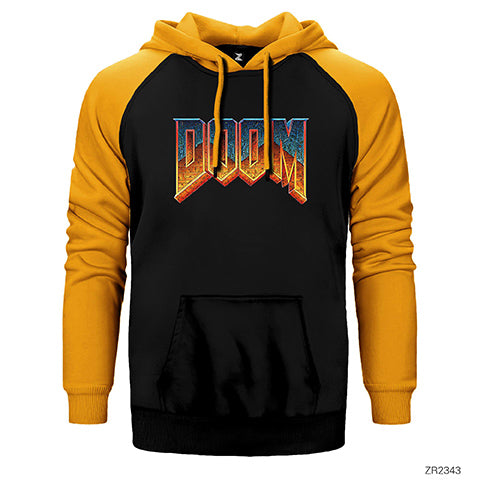 Doom Vintage Çift Renk Reglan Kol Sweatshirt / Hoodie