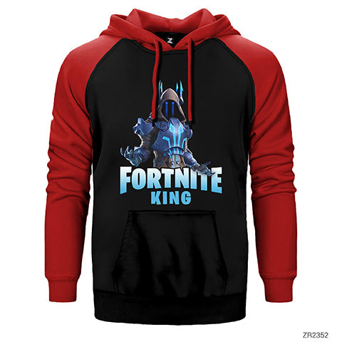 Fortnite King Çift Renk Reglan Kol Sweatshirt / Hoodie