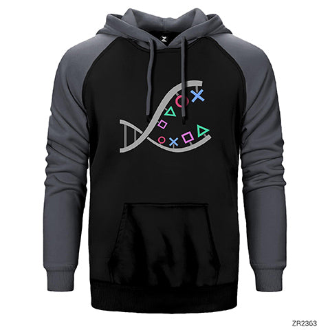 Gamer DNA Çift Renk Reglan Kol Sweatshirt / Hoodie