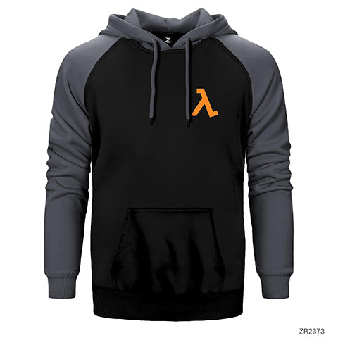 Half Life Logo Pocket Kopya Çift Renk Reglan Kol Sweatshirt / Hoodie