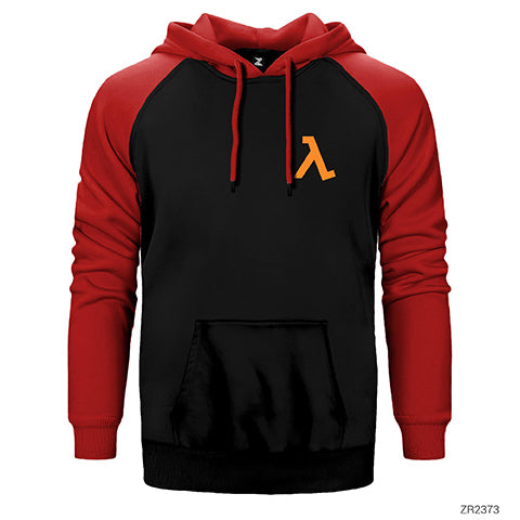 Half Life Logo Pocket Kopya Çift Renk Reglan Kol Sweatshirt / Hoodie