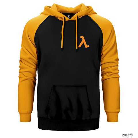 Half Life Logo Pocket Kopya Çift Renk Reglan Kol Sweatshirt / Hoodie