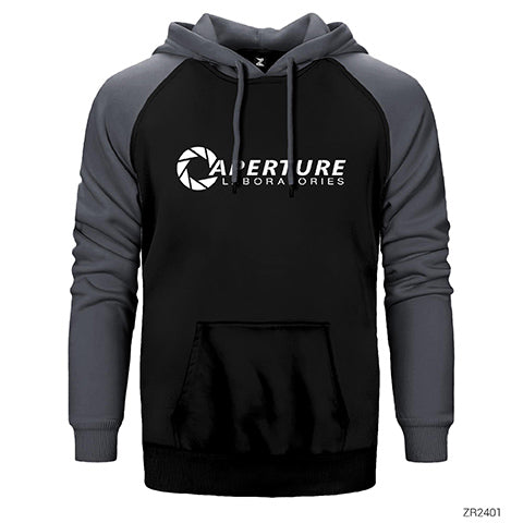 Portal Aperture Çift Renk Reglan Kol Sweatshirt / Hoodie