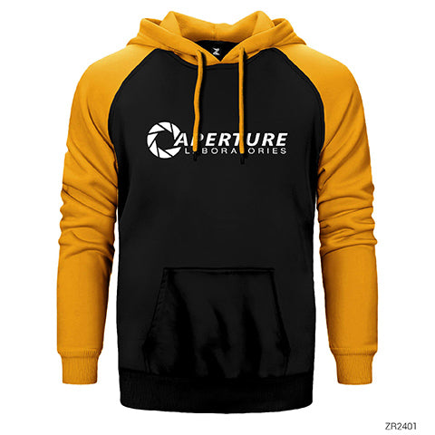 Portal Aperture Çift Renk Reglan Kol Sweatshirt / Hoodie