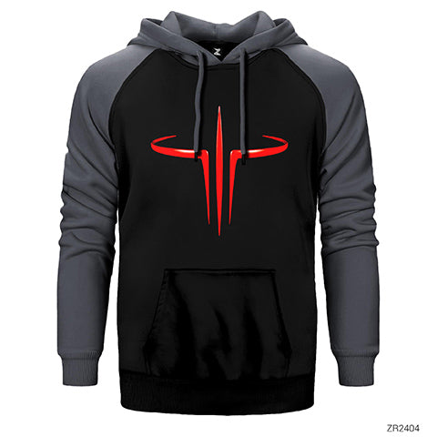 Quake 3 Çift Renk Reglan Kol Sweatshirt / Hoodie